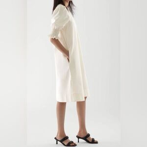 COS Smocked Puff-Sleeve  Dress